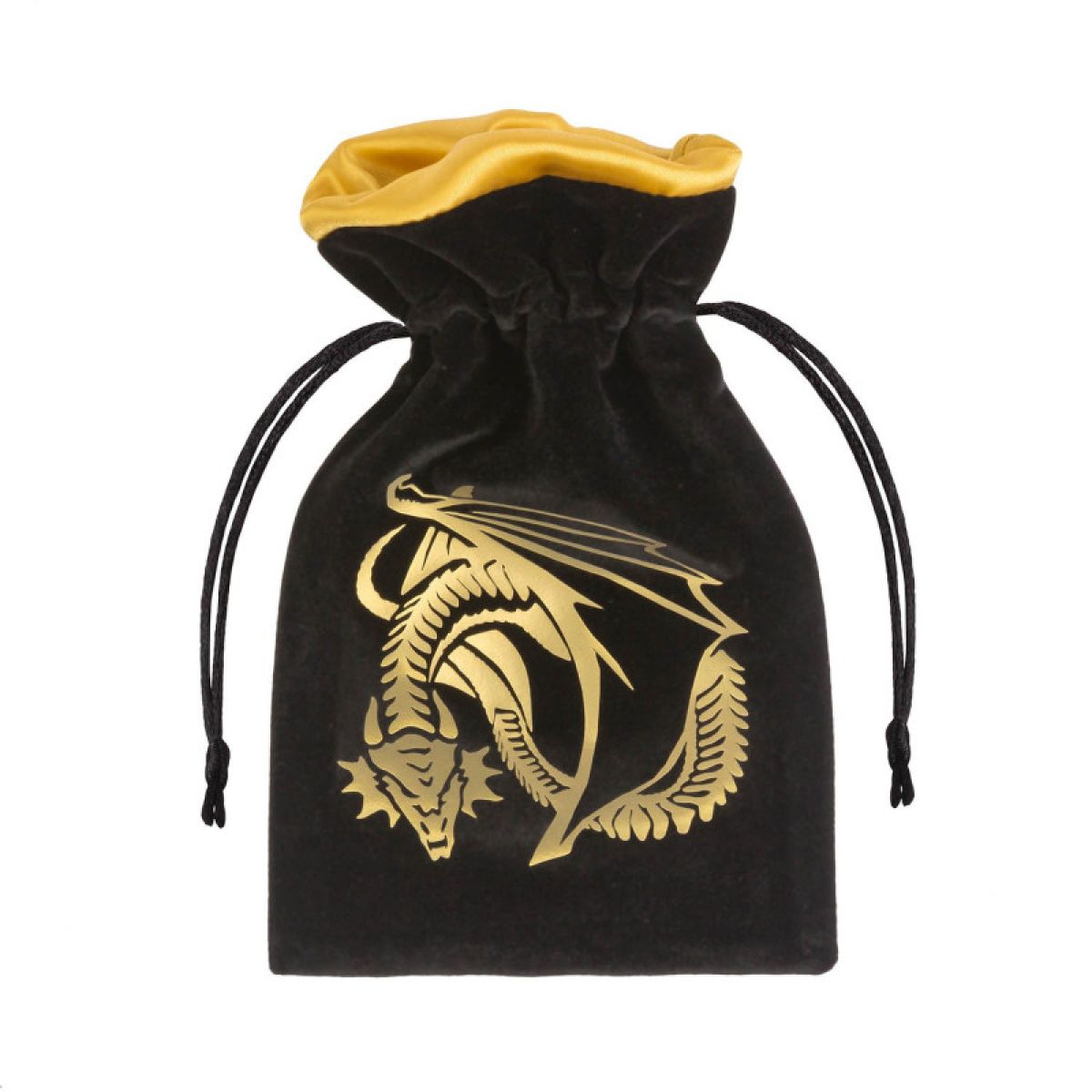 Dice Bag - Dragon Black & Gold Velour