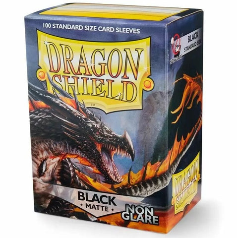 Dragon Shield Sleeves - Box 100 - Black Matte Non-Glare (63x88mm)