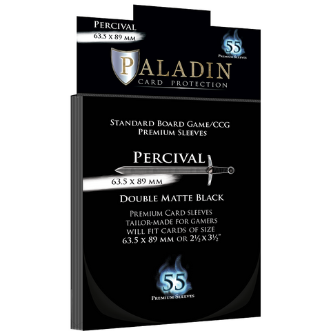 Paladin Card Sleeves - Percival Double Matte Black (63.5x89mm)