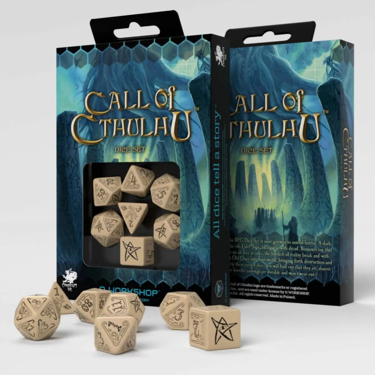 Call of Cthulhu - Beige & Black Dice Set