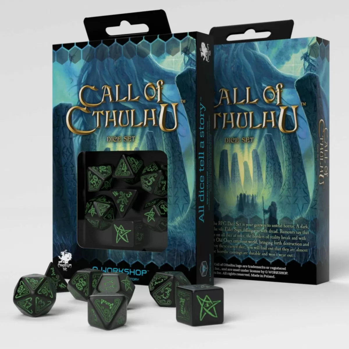 Call of Cthulhu - Black & Green Dice Set