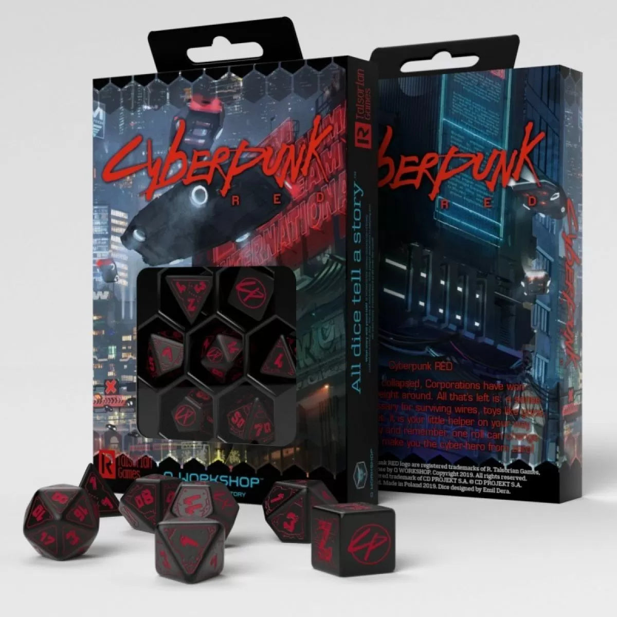 Cyberpunk RED - Blood Over Chrome Dice Set