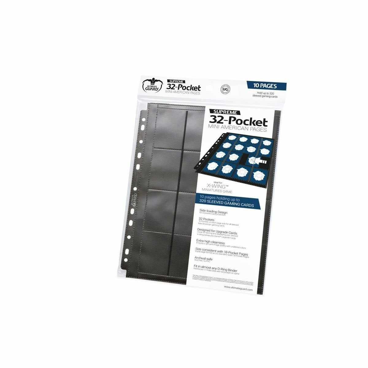 Ultimate Guard 32 Pocket Pages Mini American Black (10)