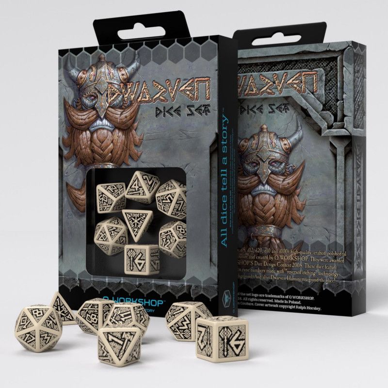 Dwarven - Beige & Black Dice Set