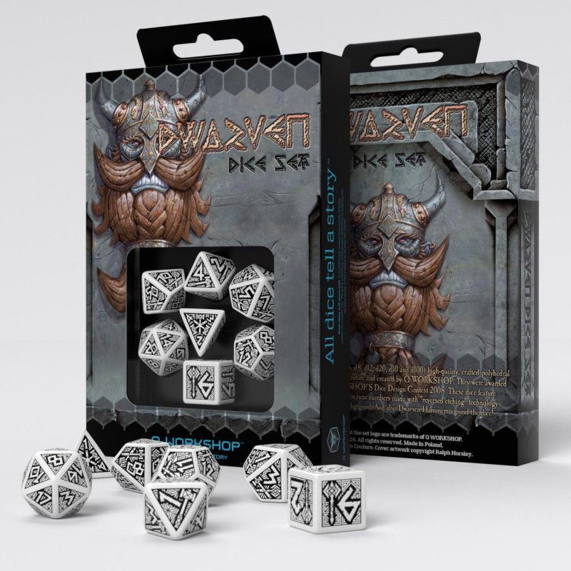 Dwarven - White & Black Dice Set